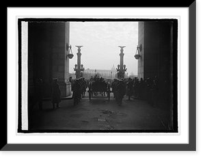 Historic Framed Print, Body of Sam Gompers being taken from Union Station, [Washington, D.C.], 12/16/24,  17-7/8" x 21-7/8"
