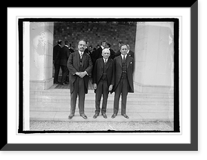 Historic Framed Print, Dr. H. Price of Haiti, Sec. Kellogg and Lewis Bogran of Honduras, 3/26/25,  17-7/8" x 21-7/8"