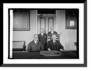Historic Framed Print, Senor Machado, Sec. Kellogg, Dr. de Cespedes, Senor Padro, 4/15/25,  17-7/8" x 21-7/8"