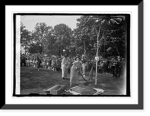 Historic Framed Print, Planting birch tree at Capitol, [Washington, D.C.], Dist. Fed. of Women's Clubs, [5/9/25,  17-7/8" x 21-7/8"