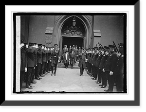 Historic Framed Print, Pres. & Mrs. Coolidge at funeral of Commissioner James F. Oyster, 5/21/25,  17-7/8" x 21-7/8"