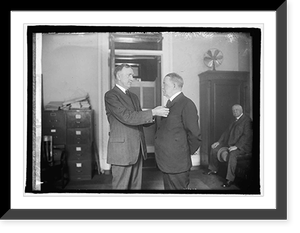 Gen. John L. Hines decorates Gen. James Allen with Dis. Service Cross, Antique Print