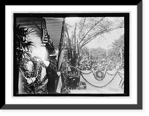 Historic Framed Print, Barry statue unveiling Pres. Wilson speaking, 1917?,  17-7/8" x 21-7/8"