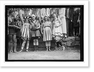 Antique Scenic Print - Bathing Beach parade, July 26, 1919