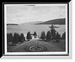 Historic Framed Print, Down the lake from Fort William Henry Hotel, LakeGeorge, N.Y.,  17-7/8" x 21-7/8"