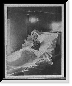 Historic Framed Print, Electric-lighted berth on a deluxe overland limited train,  17-7/8" x 21-7/8"