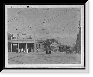Historic Framed Print, Entrance to subway, Harvard Square, Cambridge, Mass.,  17-7/8" x 21-7/8"