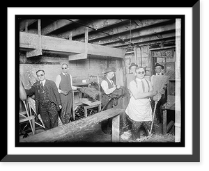 Historic Framed Print, Broom factory for blind,  17-7/8" x 21-7/8"