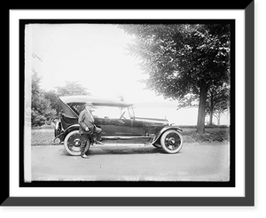 Historic Framed Print, Capt. Stoll, Jordan car,  17-7/8" x 21-7/8"