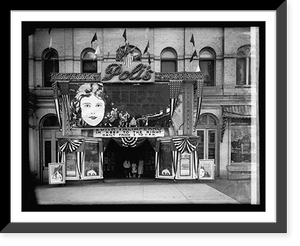 Historic Framed Print, Polis theater front, [Washington, D.C.], 1920,  17-7/8" x 21-7/8"