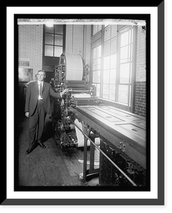 Bureau Ptg. & Eng. Benj. R. Stickney & perforating mch., 8/25/20, Antique Wall Art