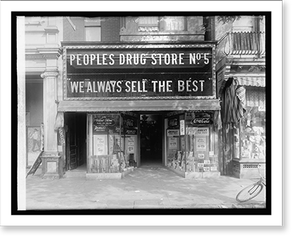 Antique Photo Print - Washington, DC - Peoples Drug Store, 804 8th St