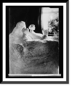 Antique Photo Print - Sculpture with three female heads, 1920