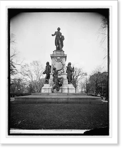 Black & White Photo - Washington, DC - LaFayette statue