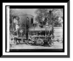 Antique Railway Print - Locomotives - Small locomotive used to draw