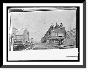 Historic Framed Print, Food Adm. sugar, unloading beets from cars, Oxnard, [California], factory,  17-7/8" x 21-7/8"