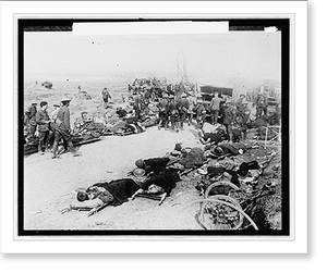 Historic Photo Print - Casualties on stretchers, Red Cross