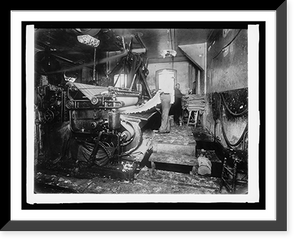 Historic Framed Print, Bureau Printing & Engraving. Manufactureing macerated money pulp [.] board, [1914],  17-7/8" x 21-7/8"