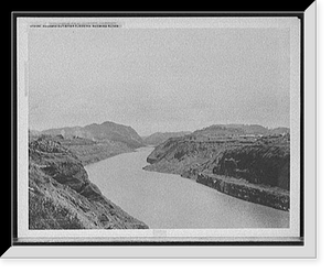 Historic Framed Print, Culebra Cut after flooding, showing slides,  17-7/8" x 21-7/8"