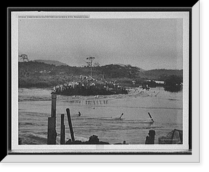 Historic Framed Print, First rush of water through Gamboa dyke, Panama Canal,  17-7/8" x 21-7/8"