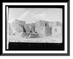 Historic Framed Print, Hopi (Moquin?) Indians, Snake Kiva, Oraibi pueblo, [Arizona],  17-7/8" x 21-7/8"
