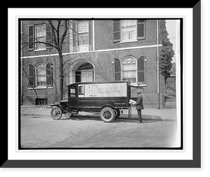 Historic Framed Print, Ford Motor Co. Banner Laundry truck,  17-7/8" x 21-7/8"