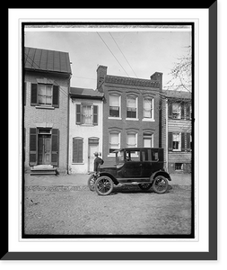 Historic Framed Print, Ford Motor Co., Ford Coupe at little house in Alex., Va.,  17-7/8" x 21-7/8"