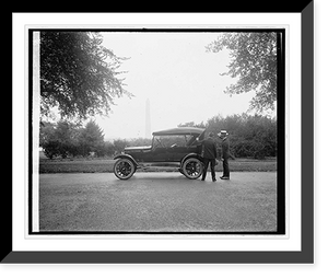 Historic Framed Print, Ford Motor Co., Ford touring car at Monument, [Washington, D.C.],  17-7/8" x 21-7/8"