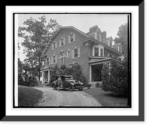 Historic Framed Print, Ford Motor Co. Lincoln [at] private residence,  17-7/8" x 21-7/8"