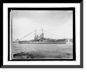 U.S.S. Florida, Broadside at Anchor, Navy Yard, N.Y., Oct. 3, 1911, Vintage Print