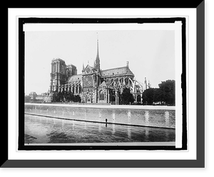 Historic Framed Print, France, Notre Dame Cathedral, Paris,  17-7/8" x 21-7/8"