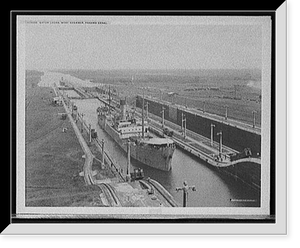 Historic Framed Print, Gatun Locks, west chamber, Panama Canal,  17-7/8" x 21-7/8"