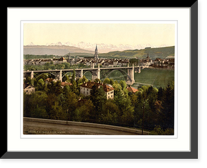 Historic Framed Print, The Alps Berne Switzerland,  17-7/8" x 21-7/8"