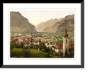 Historic Framed Print, Altdorf general view Lake Lucerne Switzerland,  17-7/8" x 21-7/8"