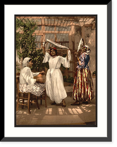 Historic Framed Print, Arab dancing girls Algiers Algeria,  17-7/8" x 21-7/8"