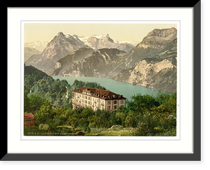 Historic Framed Print, Axenfels general view Lake Lucerne Switzerland,  17-7/8" x 21-7/8"