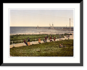 Historic Framed Print, The beach Warnemunde Mecklenburg-Schwerin Germany,  17-7/8" x 21-7/8"