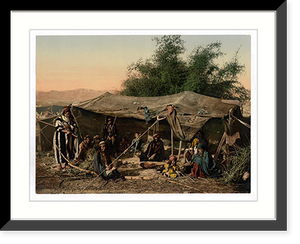 Historic Framed Print, Bedouin tents and occupants Holy Land,  17-7/8" x 21-7/8"