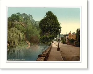 Vintage Photochrom - Bonchurch Pond I. Isle of Wight England