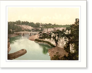 Antique Photochrom - The bridge I Chepstow England