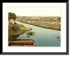 Historic Framed Print, Bude from the canal Cornwall England,  17-7/8" x 21-7/8"