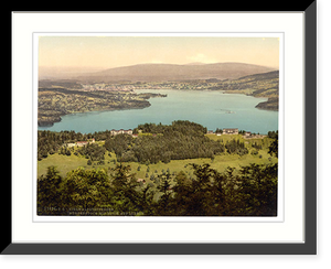 Historic Framed Print, Burgenstock view of Lucerne Lake Lucerne Switzerland,  17-7/8" x 21-7/8"