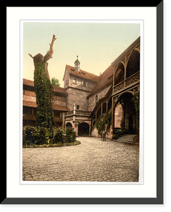 Historic Framed Print, The Castle court Nuremberg Bavaria Germany,  17-7/8" x 21-7/8"
