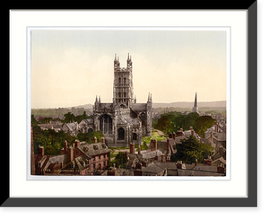 Historic Framed Print, Cathedral from church tower Gloucester England,  17-7/8" x 21-7/8"