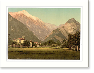 Antique Photochrom - Chateau de Werra Valais Switzerland