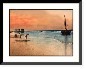 Historic Framed Print, Damesbaden Scheveningen Holland,  17-7/8" x 21-7/8"