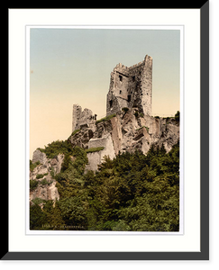 Historic Framed Print, Drachenfels ruins the Rhine Germany,  17-7/8" x 21-7/8"