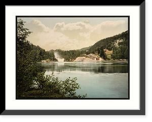 Historic Framed Print, Eidsfos Lock Telemarken (i.e Telemark) Norway,  17-7/8" x 21-7/8"