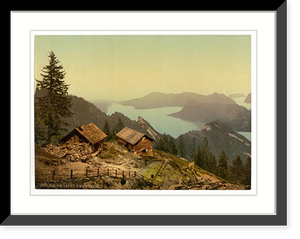 Historic Framed Print, Emsigenalp Pilatus Switzerland,  17-7/8" x 21-7/8"