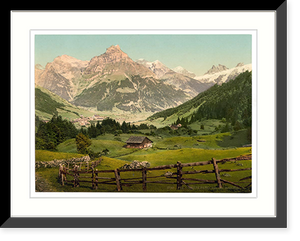 Historic Framed Print, Engelberg Valley Arni Alp Bernese Oberland Switzerland,  17-7/8" x 21-7/8"